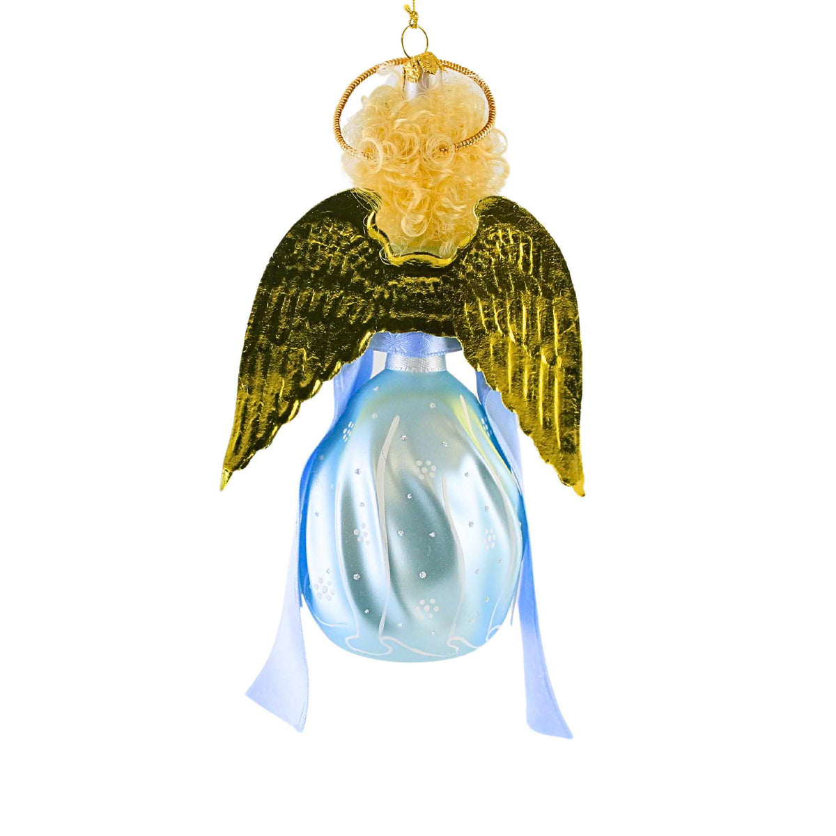 De Carlini Italian Ornaments Elsa With Snow Dove Blonde - - SBKGifts.com