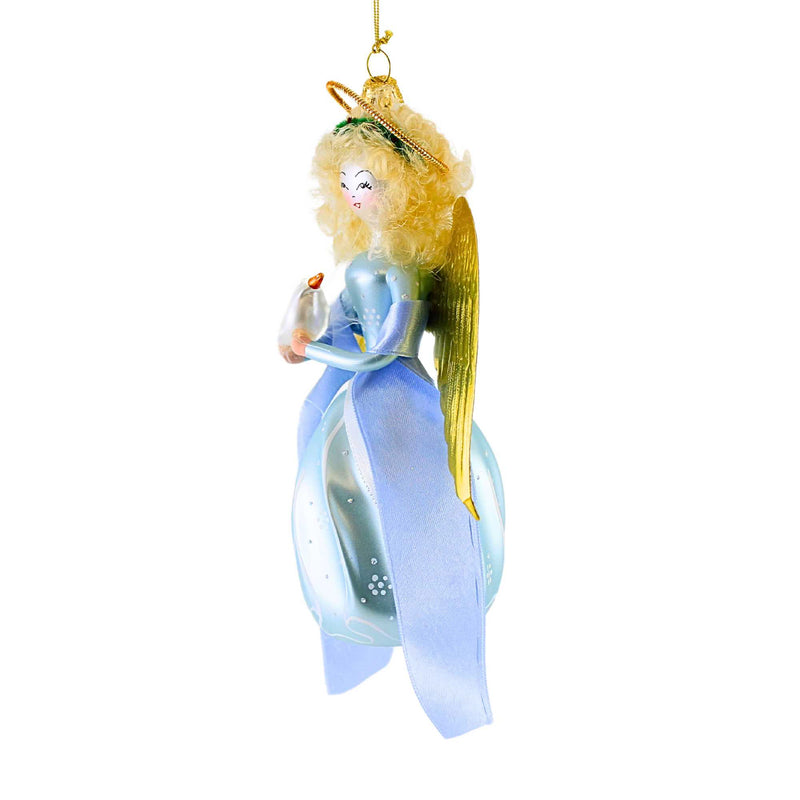 De Carlini Italian Ornaments Elsa With Snow Dove Blonde - - SBKGifts.com