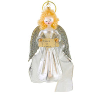 (63039) De Carlini Italian Ornaments May Peace Fill Your Heart, 6.50 Inch, Christmas Angel Ornament An214wf