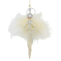 (63046) De Carlini Italian Ornaments Elegant Icicle Angel, 8.00 Inch, Christmas  Twist Ornament An228wf