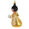 De Carlini Italian Ornaments Gold Angel With Flower - - SBKGifts.com