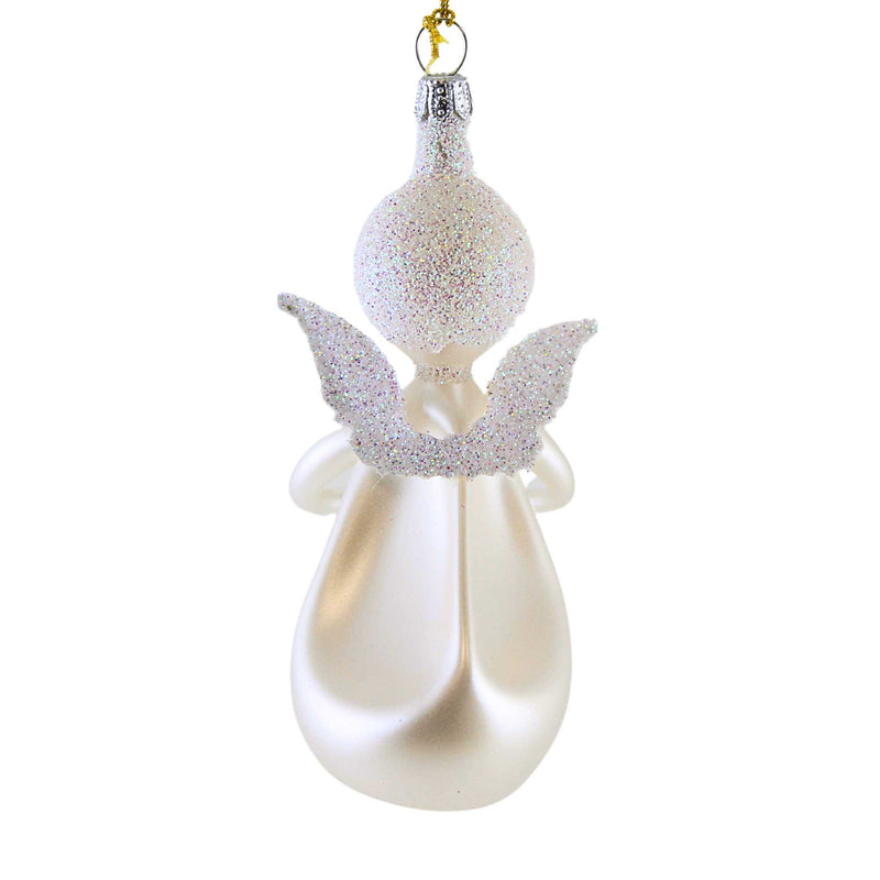 De Carlini Italian Ornaments Angel In White With Book - - SBKGifts.com