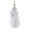 De Carlini Italian Ornaments Clear Angel With Book White Accent - - SBKGifts.com