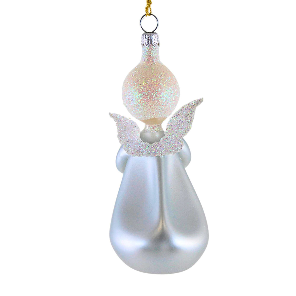 De Carlini Italian Ornaments Angel With Book In Light Blue - - SBKGifts.com