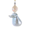 De Carlini Italian Ornaments Angel With Book In Light Blue - - SBKGifts.com