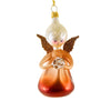 (63058) De Carlini Italian Ornaments Bronze Ombre Angel With Flower, 4.00 Inch, Baby Baptism Ornament An122mbowf