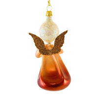 De Carlini Italian Ornaments Bronze Ombre Angel With Flower - - SBKGifts.com