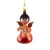 (63059) De Carlini Italian Ornaments Bronze Ombre Angel With Flower Dark Skin, 4.00 Inch, Baby Baptism Ornament An122mboaawf