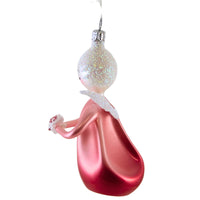 De Carlini Italian Ornaments Pink Ombre Angel With Flower - - SBKGifts.com