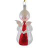 (63061) De Carlini Italian Ornaments Clear Angel With Book Red Accent, 4.00 Inch, Baby Baptism Ornament An122clrrwf