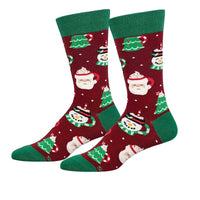 (63137) Socksmith A Cup Of Holiday Cheer, 20.00 Inch, Santa Claus, Snowman, Tree Mnc3391