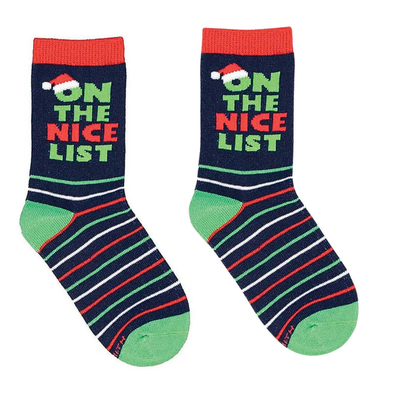 (63153) Socksmith The Nice List, 9.00 Inch, Socks 4-7 Years Stripes Kc71854