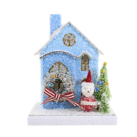 (63163) Cody Foster Petite Blue House, 8.00 Inch, Retro Village Mantle Light Up Hou380