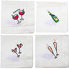 (63186) Tag Cheers Cocktail Napkins Set/4, 10.00 Inch, Candy Cane Drinks Bubbly G19122