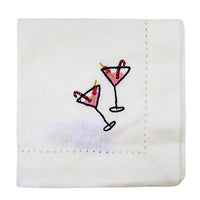 (63186) Tag Cheers Cocktail Napkins Set/4, 10.00 Inch, Candy Cane Drinks Bubbly G19122