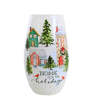 (63203) Stony Creek Home For The Holidays Pre-Lit Vase, 7.00 Inch, Medium Houses Cardinals Trees Hrc4205