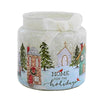 (63205) Stony Creek Home For The Holidays Pre-Lit Jar, 4.00 Inch, Homes Trees Ribbon Hrc4240