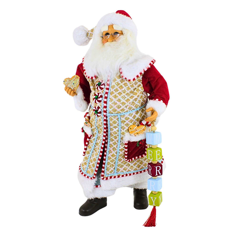 19.00 Inch Merry Gingerbread Santa Hand-Painted Face, Inset Eyes Cc1891 (63215)