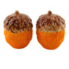 (63220) Transpac Patterned Acorn Salt & Pepper Shaker Set, 3.00 Inch, Autumn Thanksgiving Seasonal Tableware Th01831