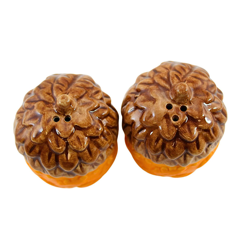 Transpac Patterned Acorn Salt & Pepper Shaker Set - - SBKGifts.com