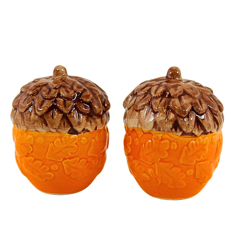 Transpac Patterned Acorn Salt & Pepper Shaker Set - - SBKGifts.com