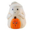 (63223) Transpac Ghost Cookie Jar, 9.00 Inch, Jack-O-Lantern Spooky Th01401