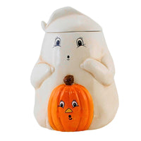 (Sec63223) Second Sale Ghost Cookie Jar, 9.00 Inch, Jack-O-Lantern Spooky Th01401