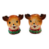 (63232) Transpac Vintage Reindeer Salt & Pepper Set, 3.00 Inch, Winking Holiday Playful Smile Tc03054