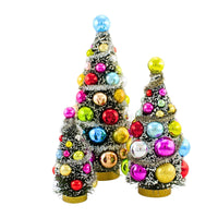 (63234) Cody Foster Decorated Bottle Brush Trees Set Of 3, 9.00 Inch, Vintage Retro Decorate Village Decor Bb57