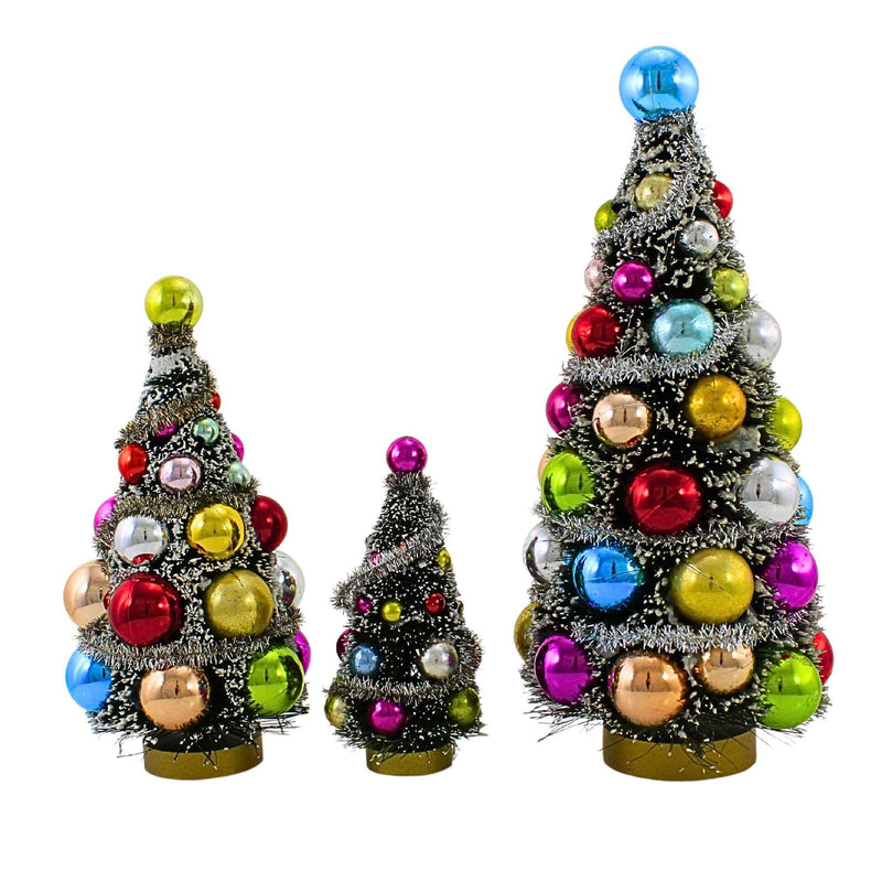 Cody Foster Decorated Bottle Brush Trees Set Of 3 - - SBKGifts.com