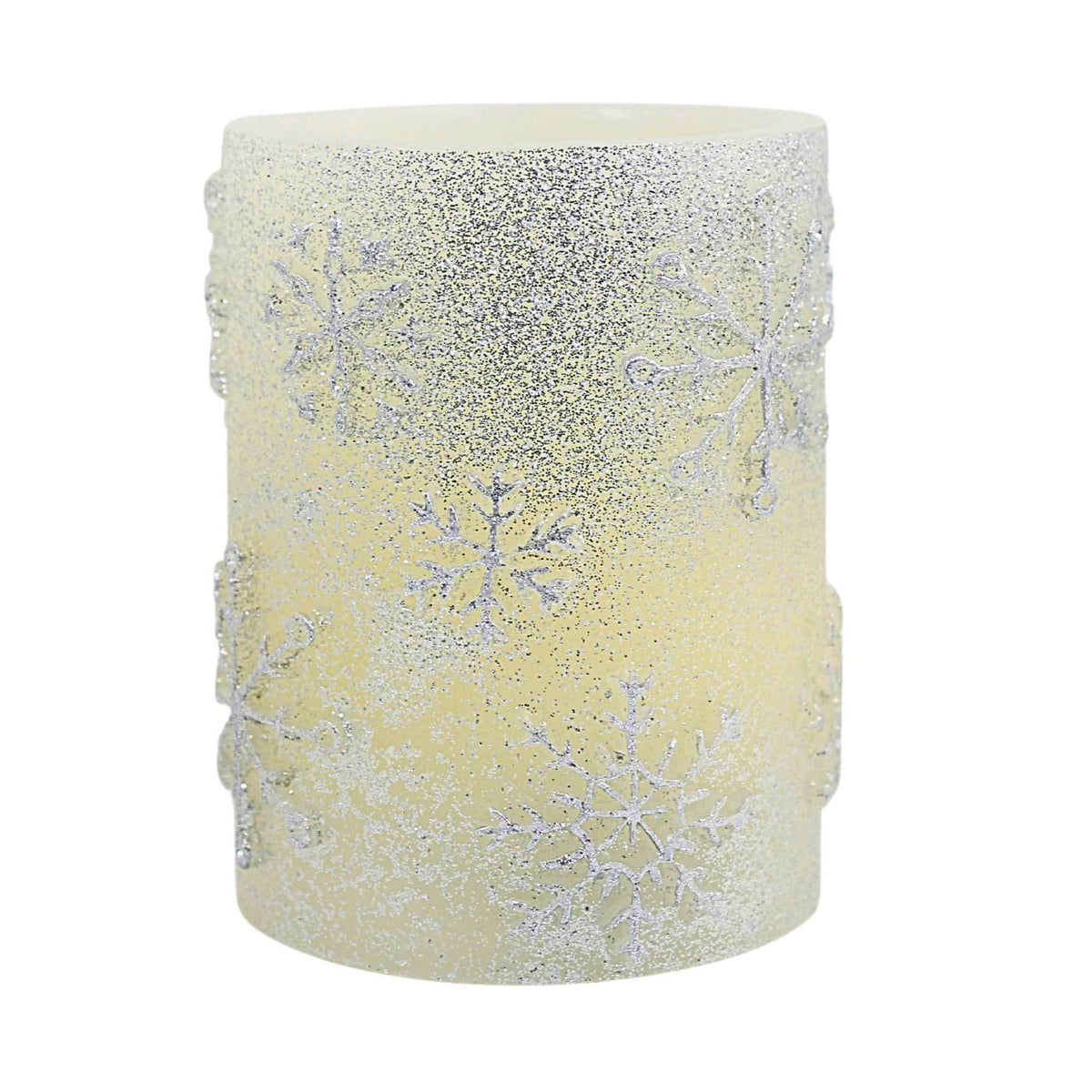 Tag Snowflake Pillar Candle - - SBKGifts.com