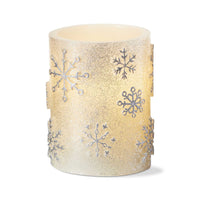 Tag Snowflake Pillar Candle - - SBKGifts.com