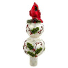 (63295) Kurt S. Adler Holly And Cardinal Tree Topper, 12.00 Inch, Red Bird Christmas C6379