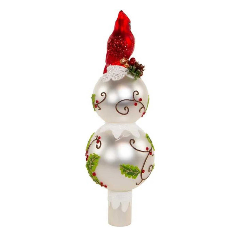 Kurt S. Adler Holly And Cardinal Tree Topper - - SBKGifts.com