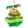 (63296) Kurt S. Adler Irish Pot Of Gold Ornament, 3.25 Inch, Gold Coins Leprechaun Feet J8900