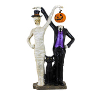 (63322) Transpac Skull & Pumpkin Hanging Head, 18.50 Inch, Mummy Cat R0061