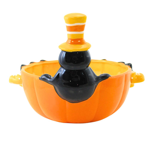 Transpac Spider & Pumpkin Candy Bowl - - SBKGifts.com