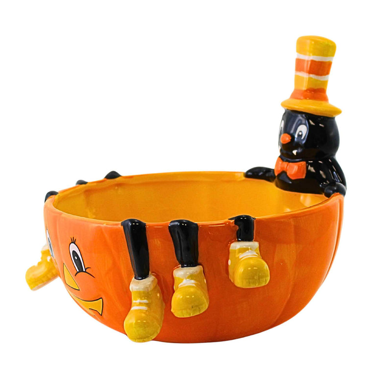 Transpac Spider & Pumpkin Candy Bowl - - SBKGifts.com