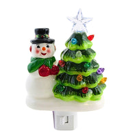 (63329) Roman Vintage Snowman Nightlight, 6.25 Inch, Tree Plastic Lights Star 160370