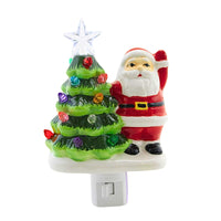 (63330) Roman Vintage Santa Nightlight, 6.25 Inch, Green Tree Plastic Lights 160371