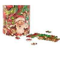 (63360) Primitives By Kathy Retro Christmas Puzzle, 27.00 Inch, Santa Snowman Reindeer 112311