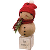 (63364) Primitives By Kathy Be Merry Sitter, 7.50 Inch, Snowman Rustic Primitive Looking 113321