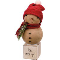 (63364) Primitives By Kathy Be Merry Sitter, 7.50 Inch, Snowman Rustic Primitive Looking 113321