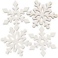 (63369) Primitives By Kathy Wooden Snowflake Set, 1.75 Inch, Four Designs Seasonal Display 118660