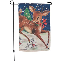 Primitives By Kathy Christmas Deer Garden Flag - - SBKGifts.com