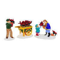 (63386) Enesco Poinsettias For Sale, 3.00 Inch, Original Snow Village 54861