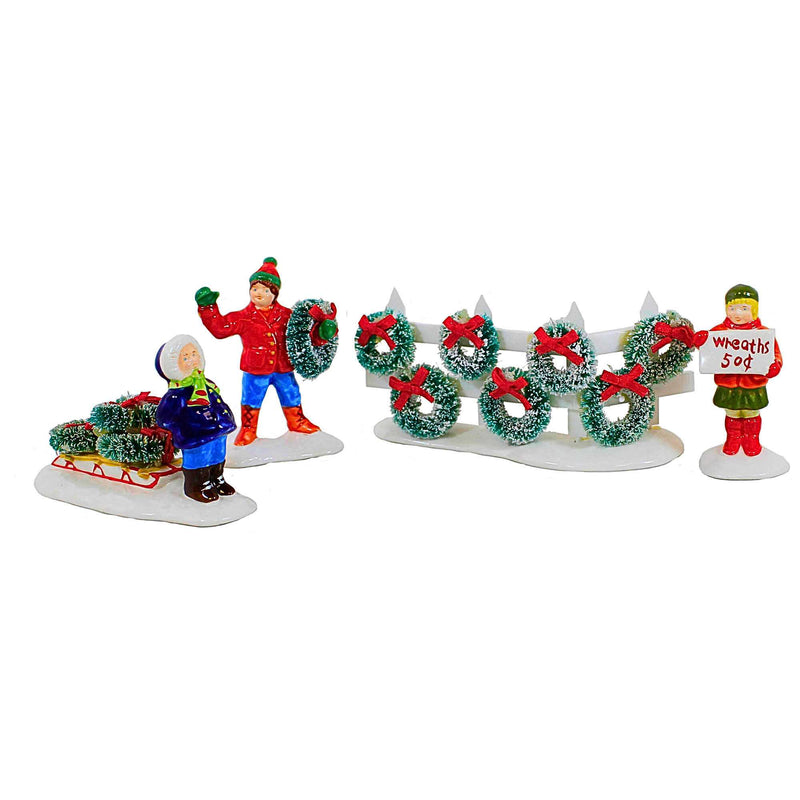 (63388) Enesco Wreaths For Sale, 3.00 Inch, The Original Snow Village Series 54089