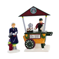 (63408) Enesco Starbucks Coffee Cart, 4.75 Inch, The Original Snow Village Series 54870