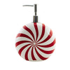 (63500) Transpac Peppermint Swirl Soap Dispenser, 7.50 Inch, Holiday Entertaining Pump Tc03288