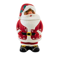 (63502) Transpac Cheery Santa Cookie Jar, 10.50 Inch, Holiday Jolly St. Nick Tc03152